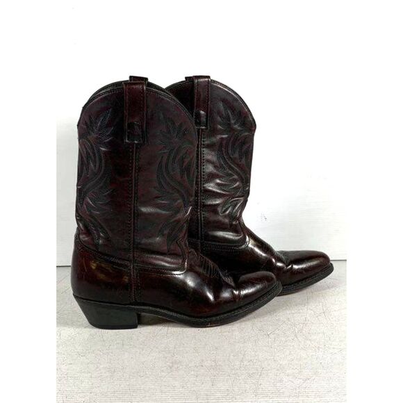 Laredo Brown Leather Almond Toe Pull-on Classic Western Men\'s Boots Size 10.5d main image 2
